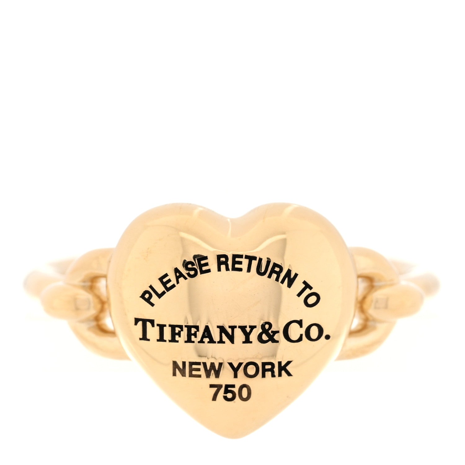 18K Yellow Gold Return to Tiffany Full Heart Ring 50 5.5