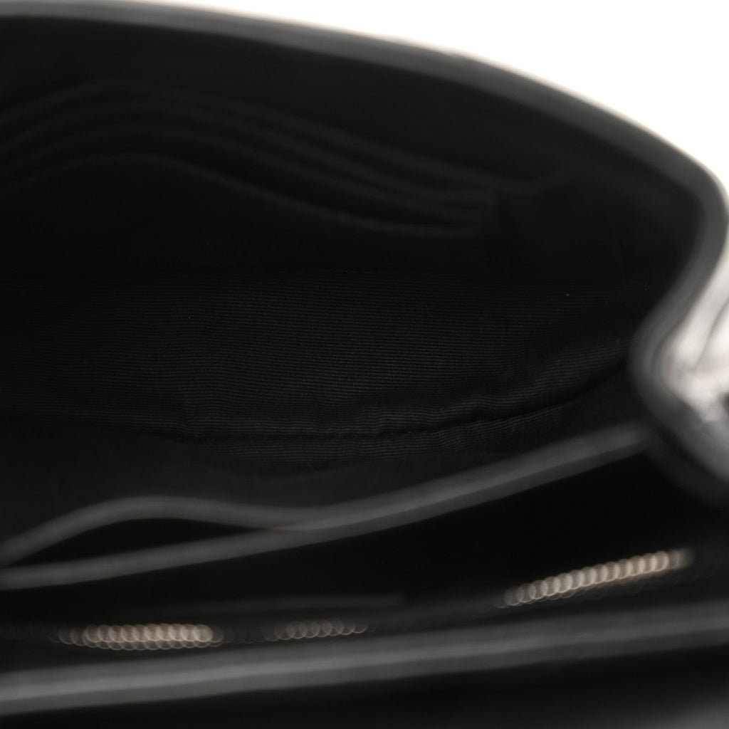 Calfskin Y Quilted Monogram Toy Loulou Crossbody Bag Black