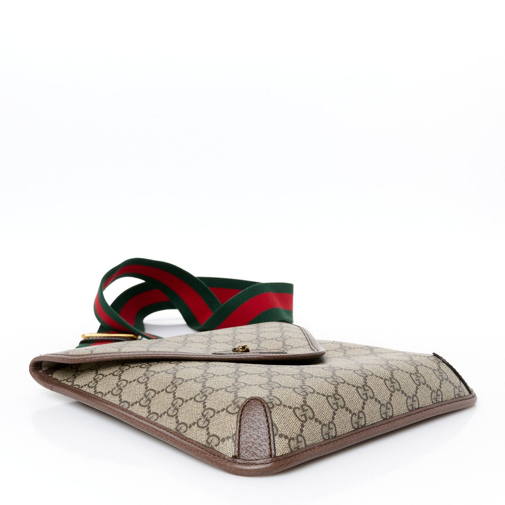 GG Supreme Monogram Web Medium Neo Vintage Flap Messenger Bag Beige New Acero