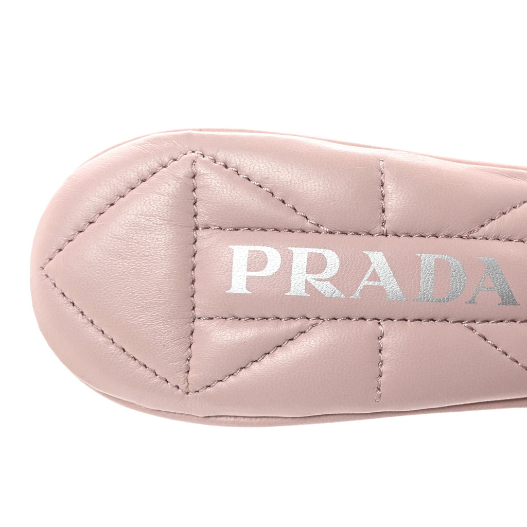 Fabric Logo Embroidered 65mm Block Heel Slide Sandals 38 Alabastro Talco