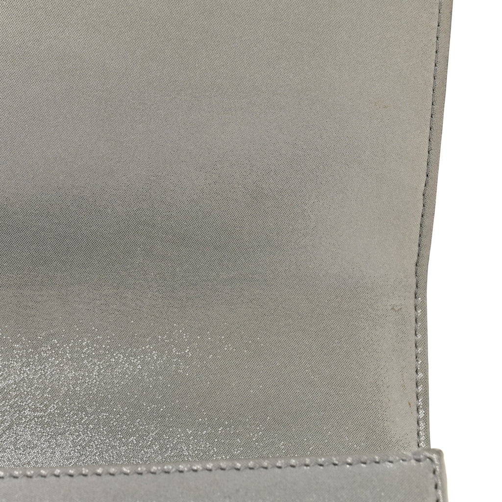 Metallic Calfskin Small Diorama Flap Bag Silver