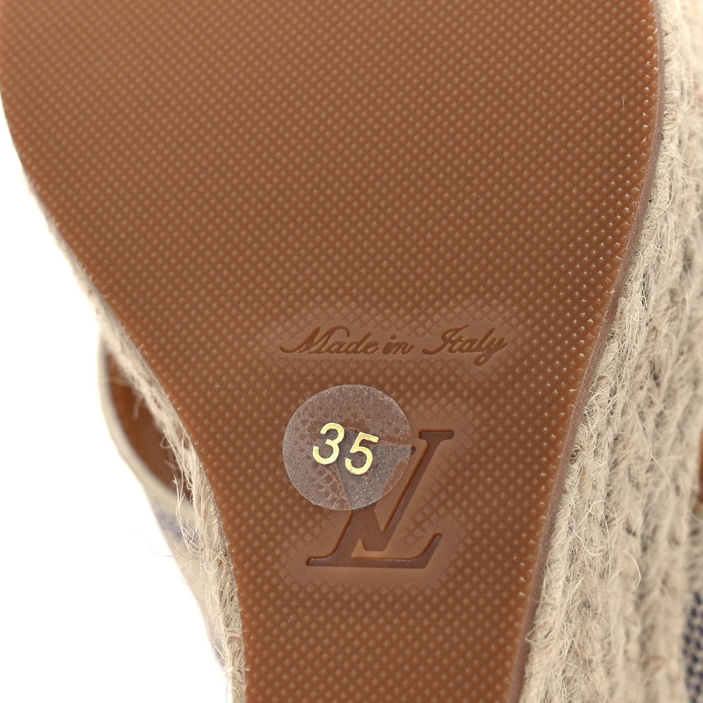 Damier Azur Starboard Wedges 35 Tan