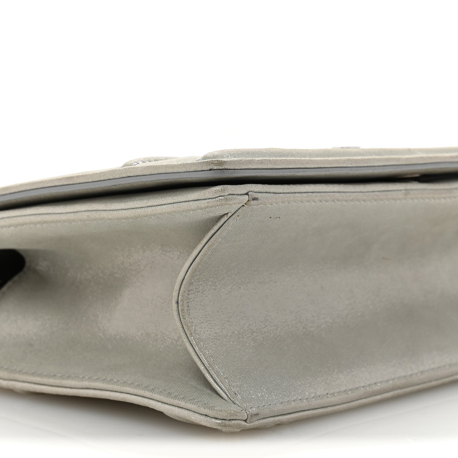 Metallic Calfskin Small Diorama Flap Bag Silver