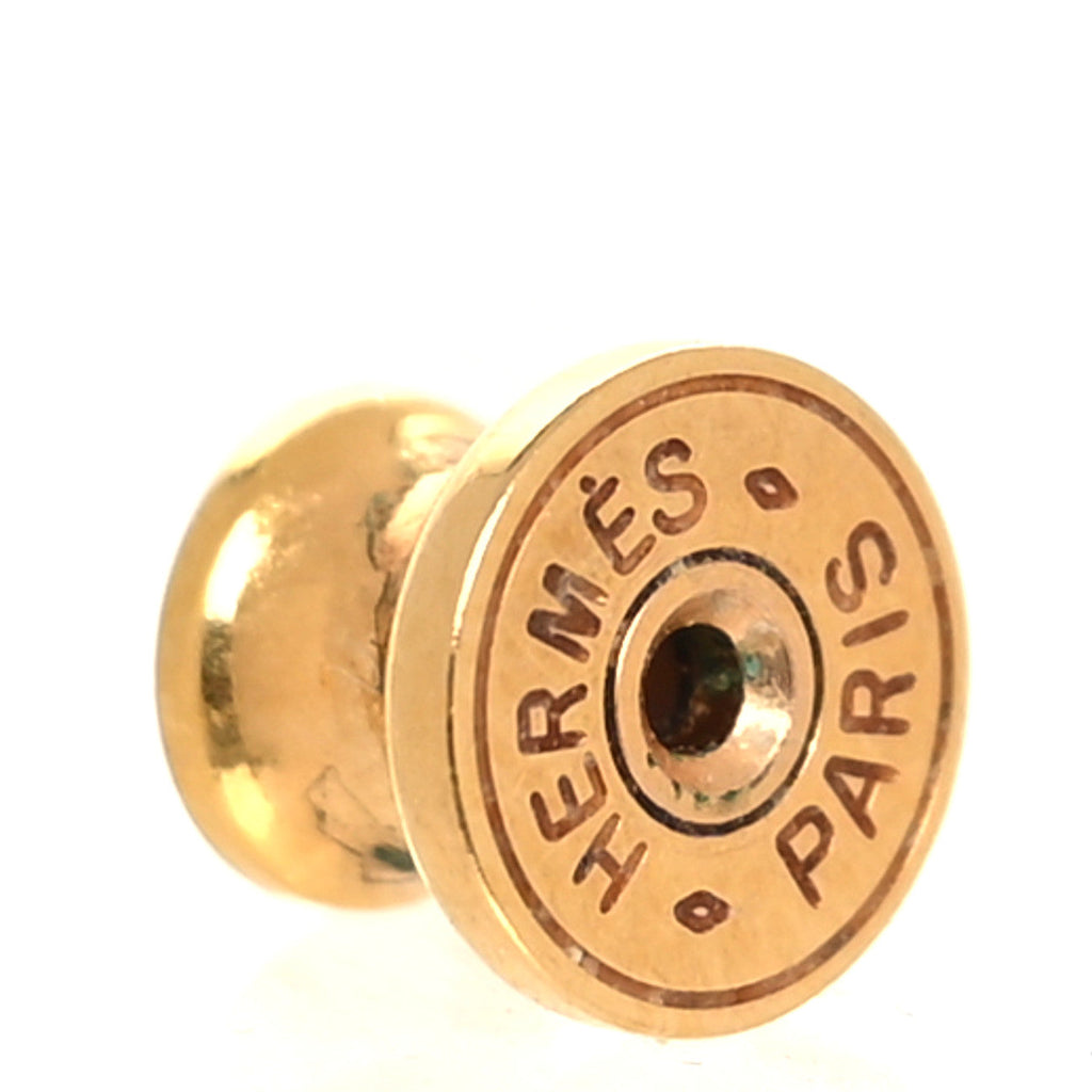 Gold Lacquered Mini Pop H Earrings White