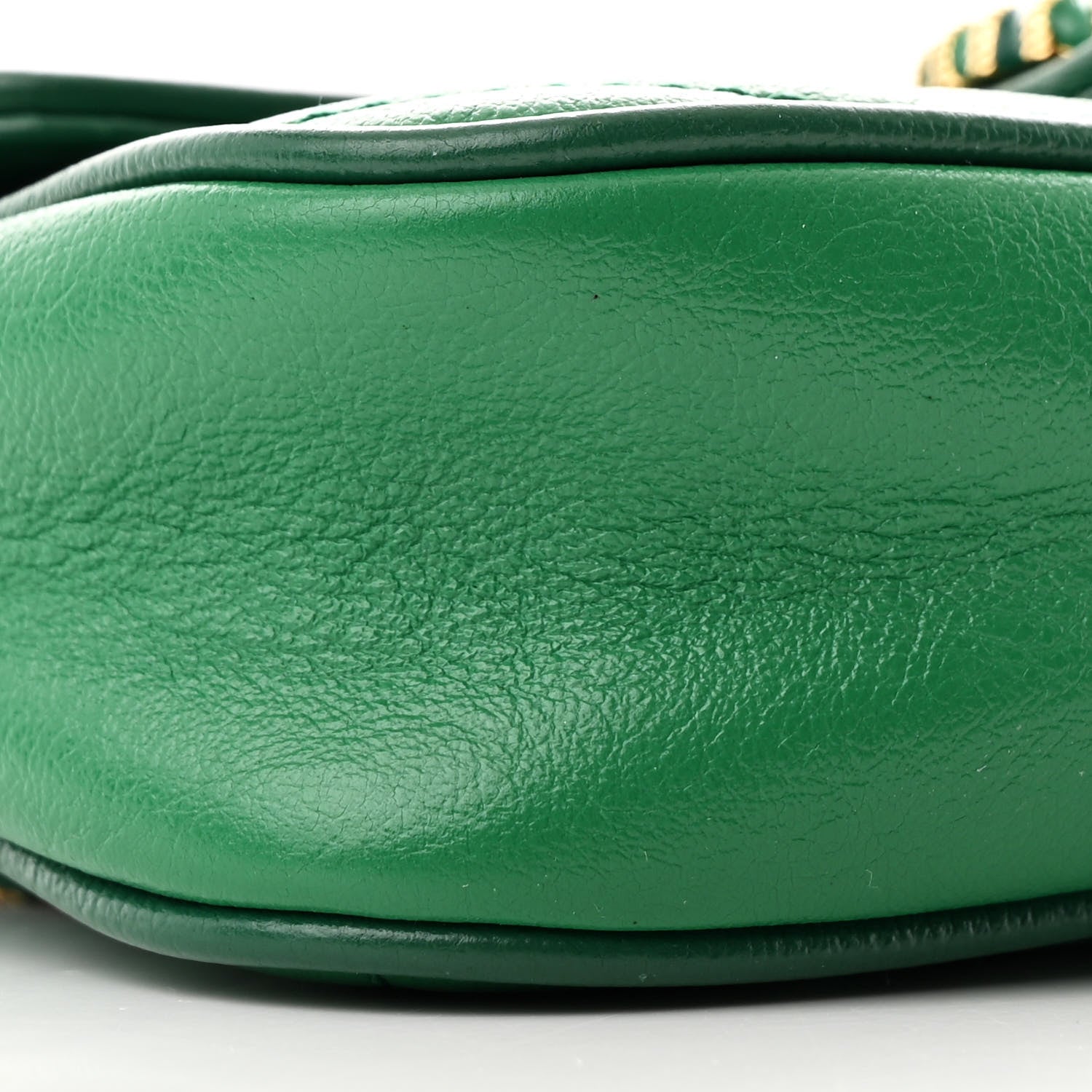 Azalea Calfskin Enamel Matelasse Diagonal Super Mini Torchon GG Marmont Shoulder Bag New Shamarock Emerald