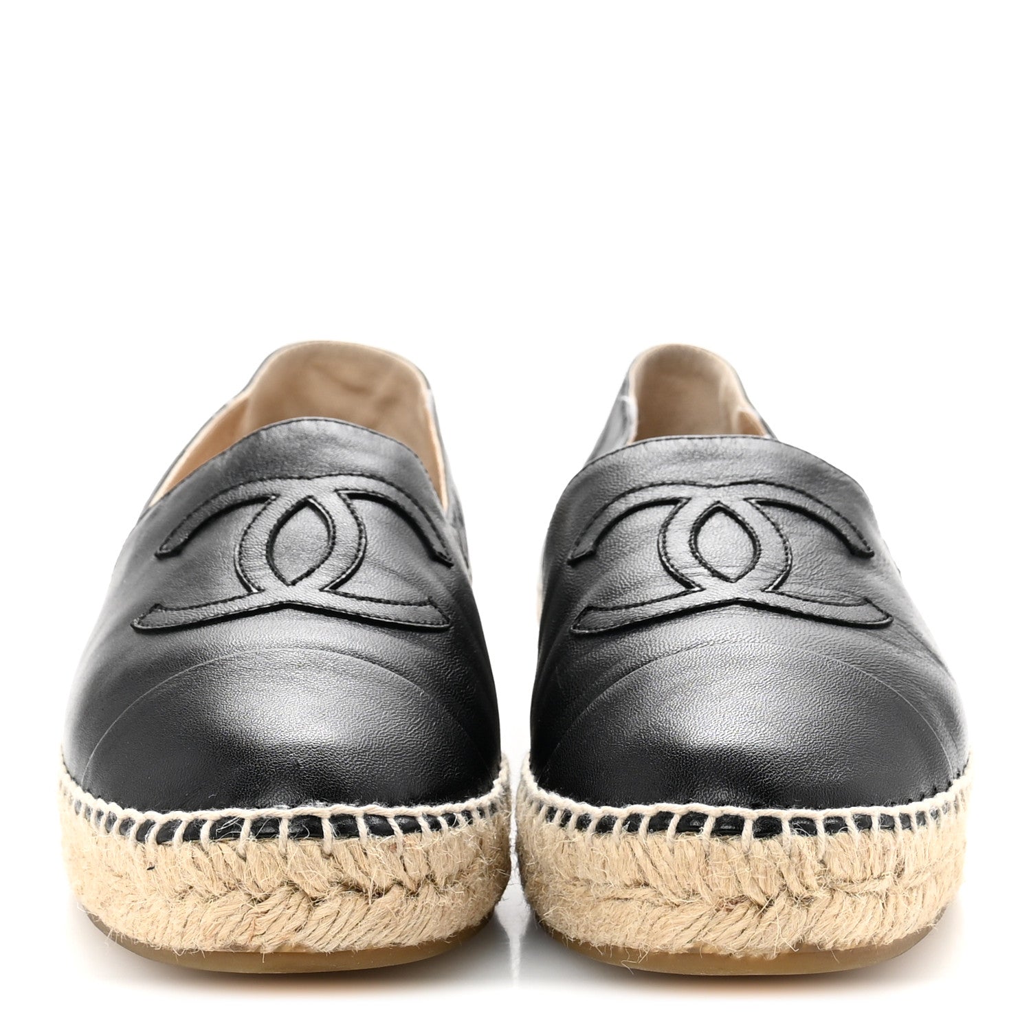 Lambskin CC Espadrilles 37 Black