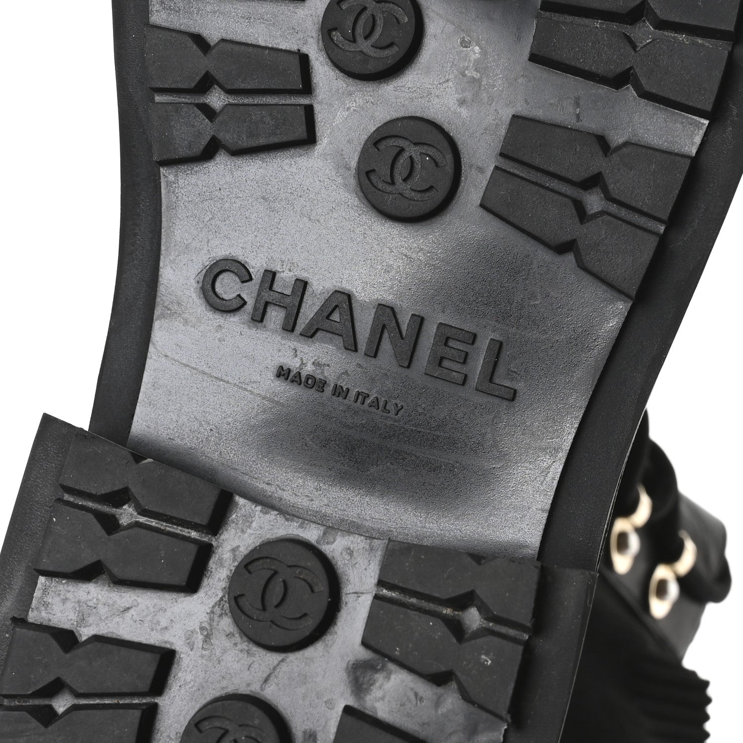 Calfskin Knit Lace Up Combat Boots 37.5 Black