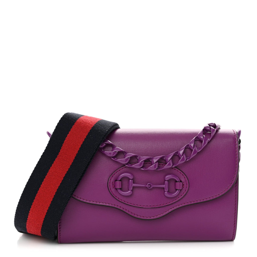 Azalea Calfskin Web Small Horsebit 1955 Crossbody Bag Spicy Cyclamin