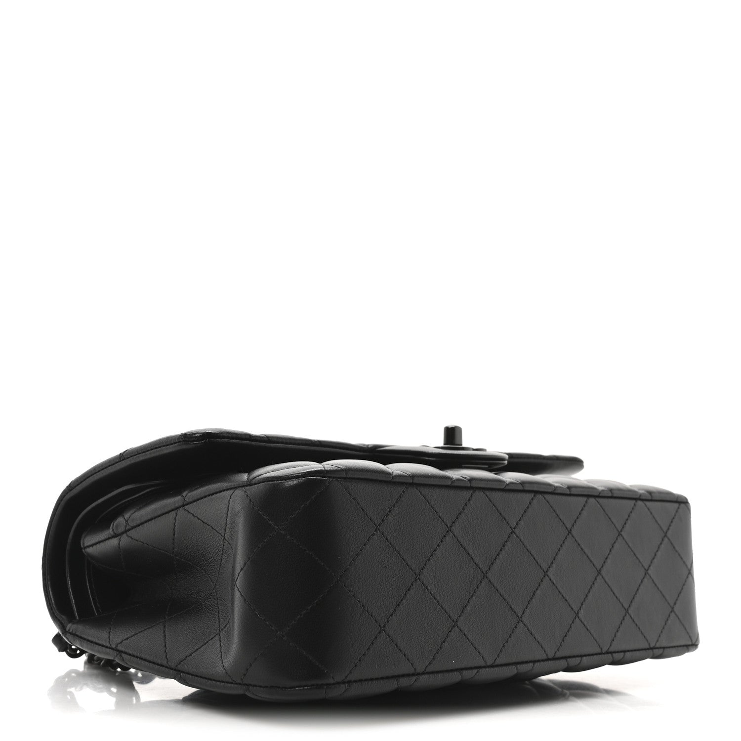 Lambskin Quilted Medium Double Flap So Black