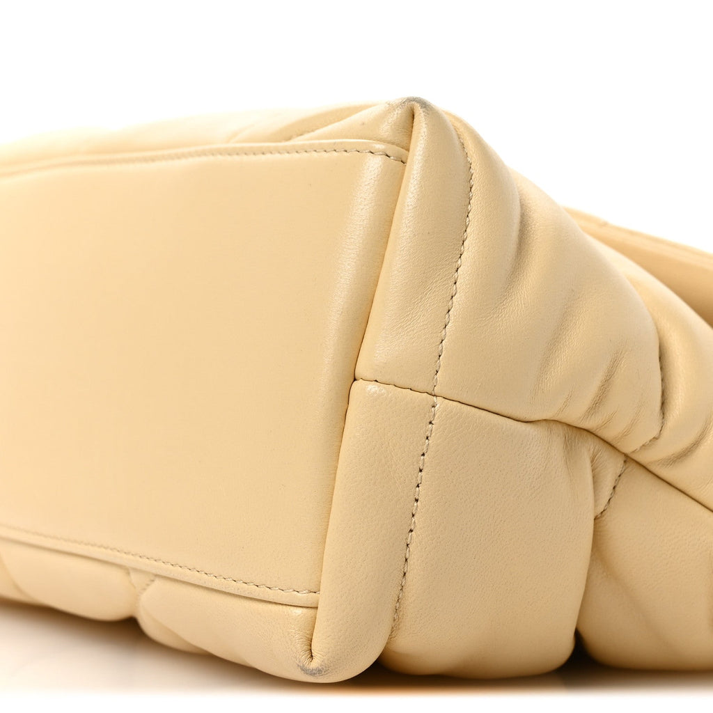 Lambskin Quilted Small Loulou Puffer Monogram Chain Satchel Jaune Pale