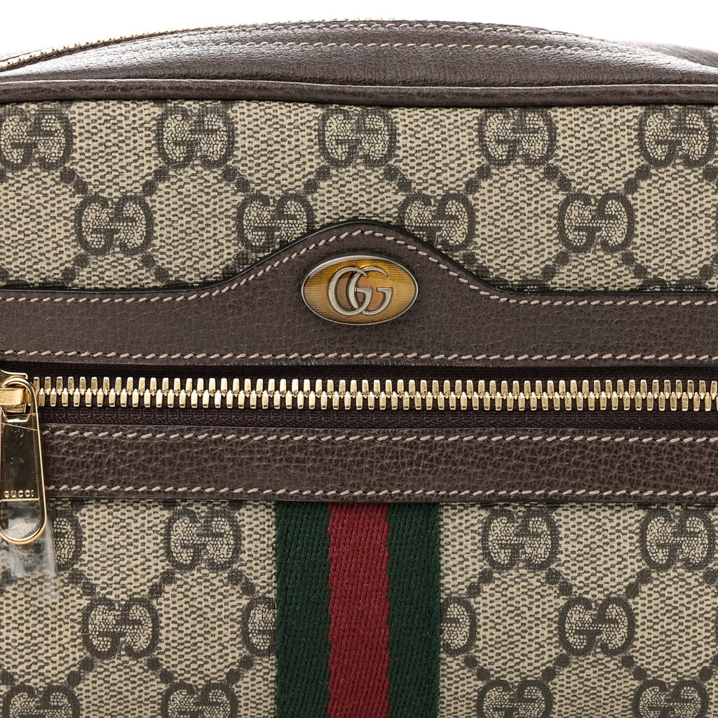GG Supreme Monogram Web Small Ophidia Belt Bag 95 38 Dark Brown