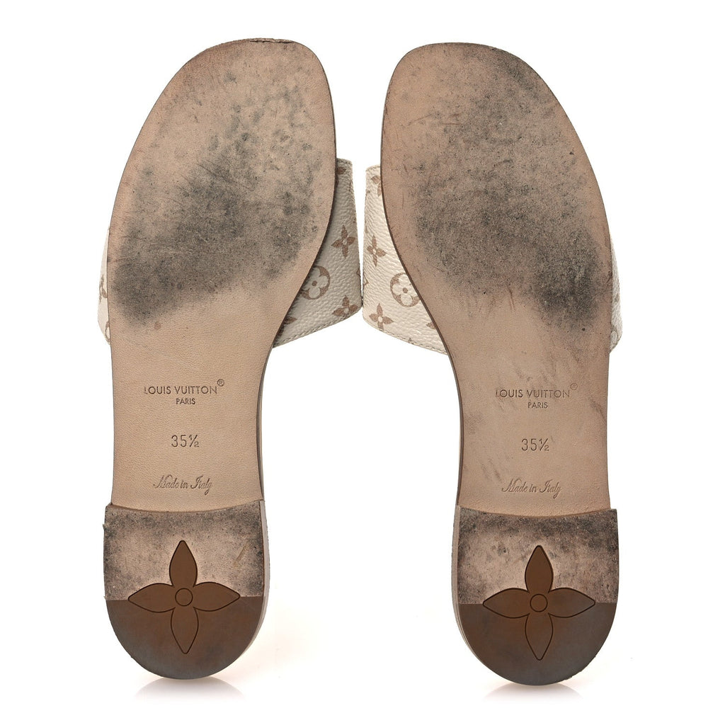 Monogram LV Frame Flat Mule 35.5 Dune Beige