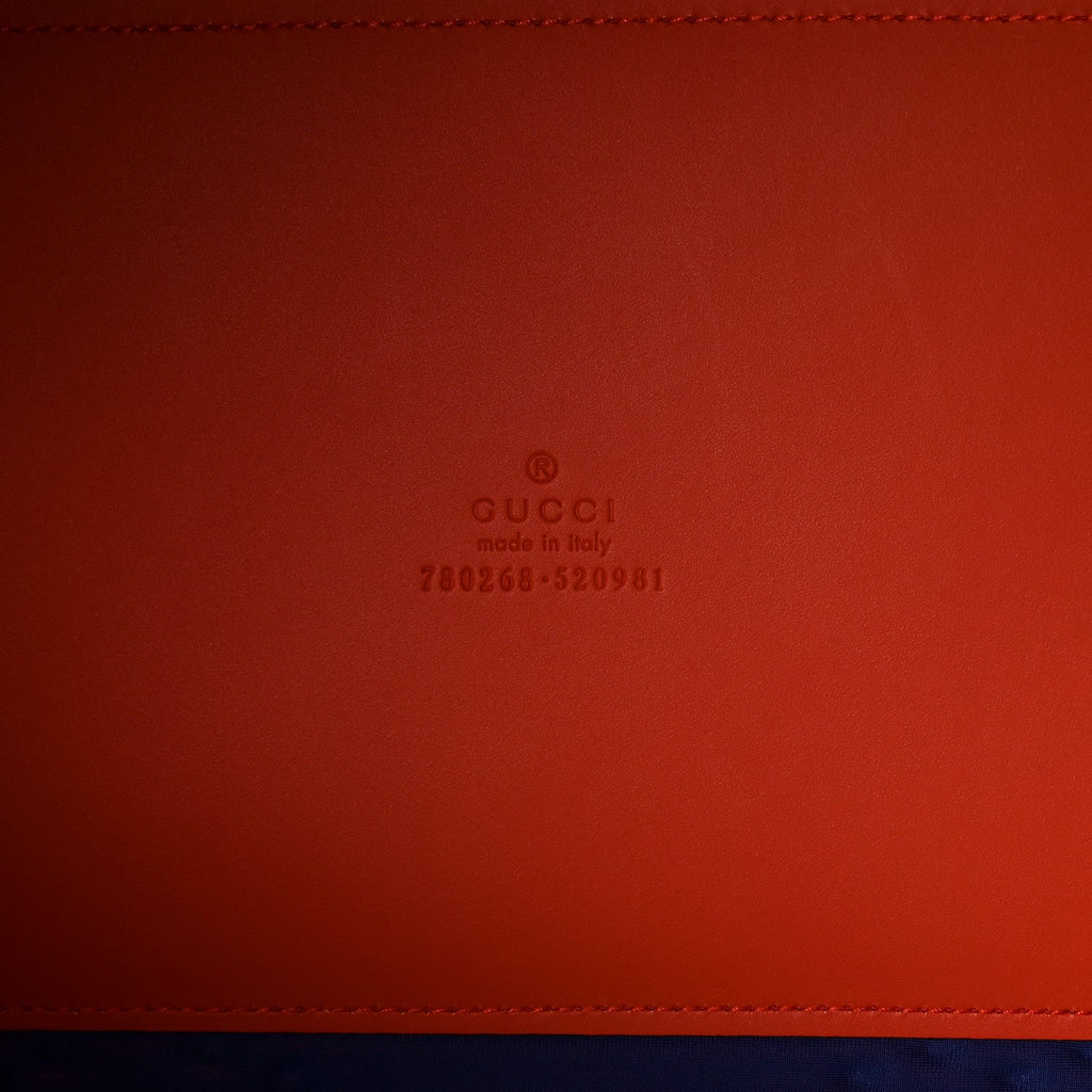 Monogram Jumbo Fabric Malaga GG Embossed Diver Duffle Bag Orange Pop Blue