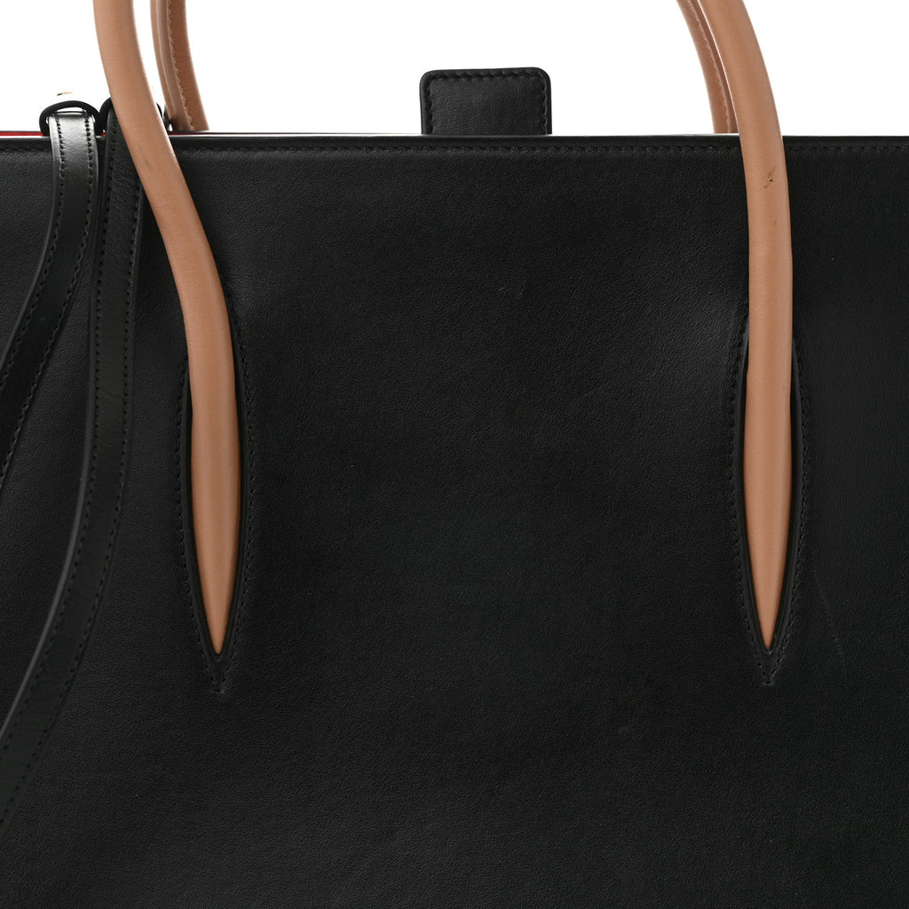 Calfskin Patent Leopard Spiked Large Paloma Black