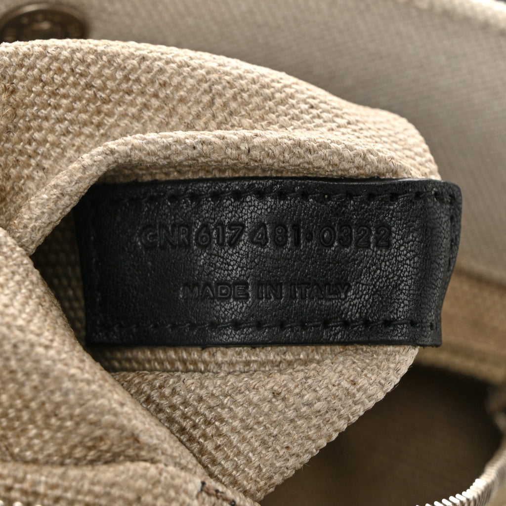 Linen Calfskin Small Rive Gauche Tote Greggio Natural