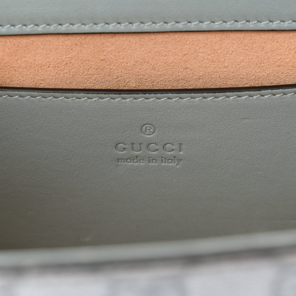 GG Supreme Monogram Calfskin Small Padlock Shoulder Bag Light Blue