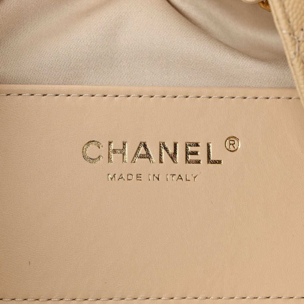 Caviar Quilted Small Chanel 25 Handbag Light Beige