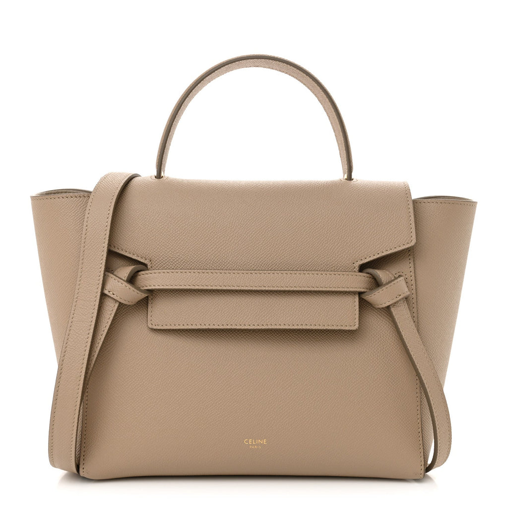 Grained Calfskin Micro Belt Bag Light Taupe