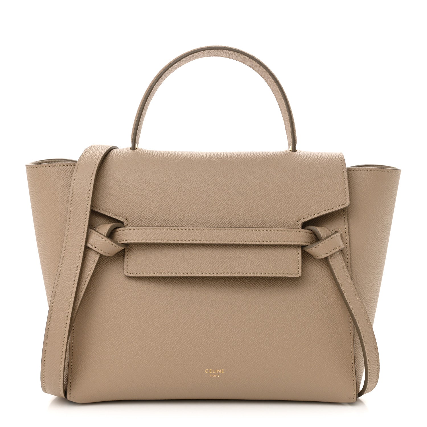 Grained Calfskin Micro Belt Bag Light Taupe