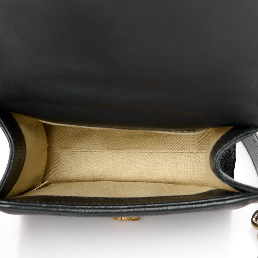 Goatskin Quilted Small Rita Top Handle Flap Black