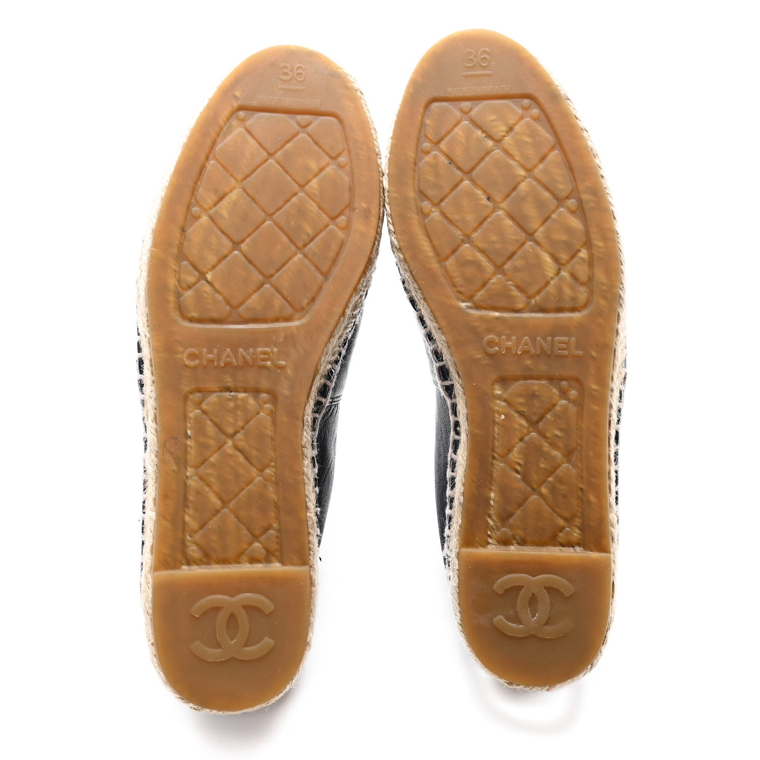 Lambskin CC Espadrilles 36 Navy Black