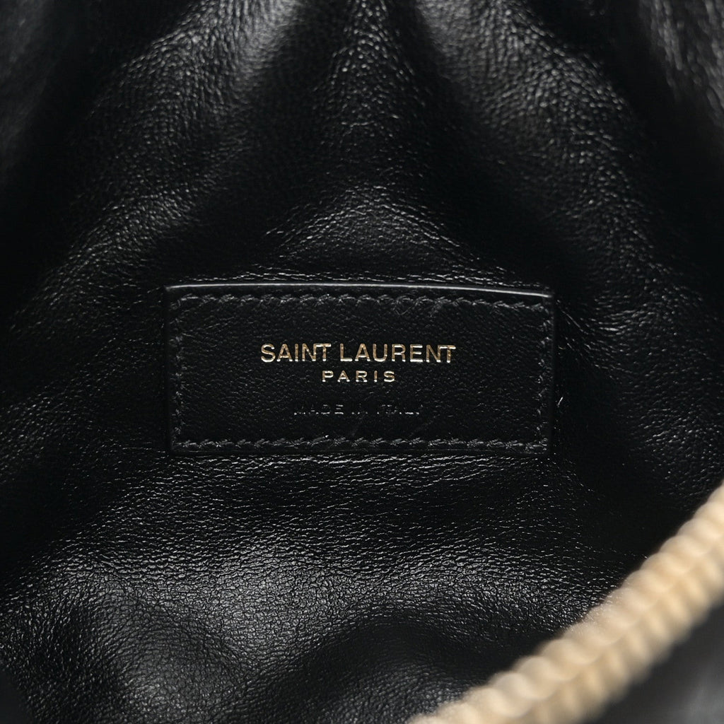 Lambskin Quilted Gaby Zipped Pouch Black