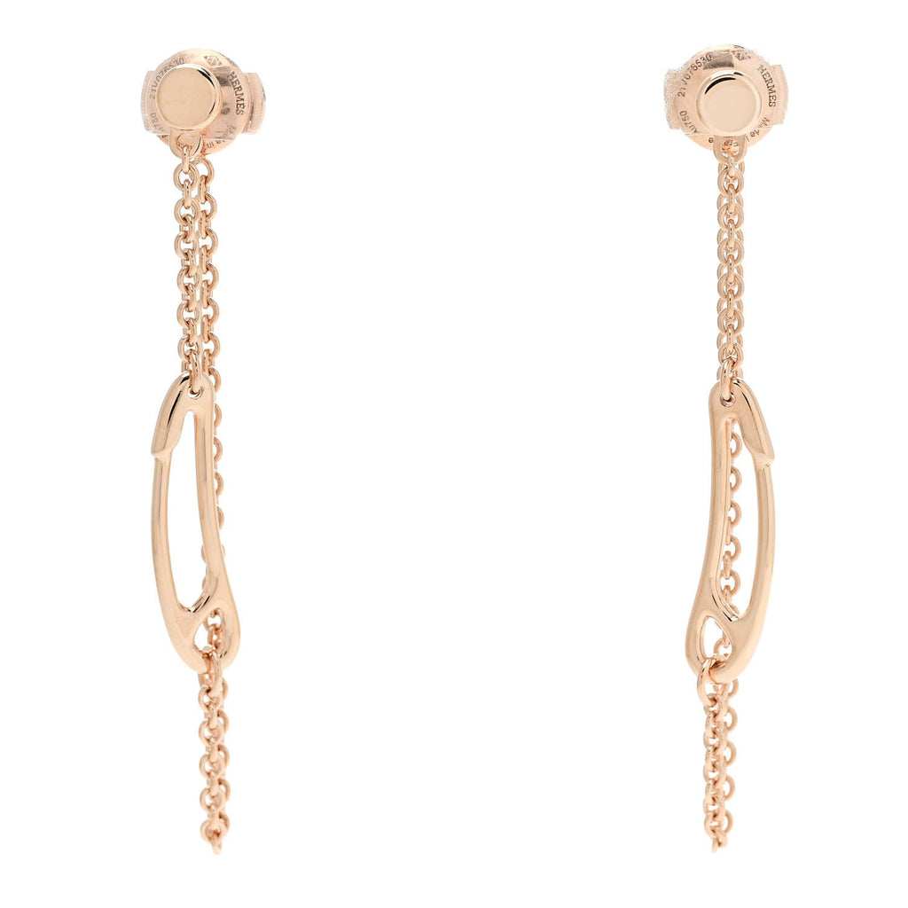 18K Rose Gold TPM Chaine D'Ancre Punk Earrings