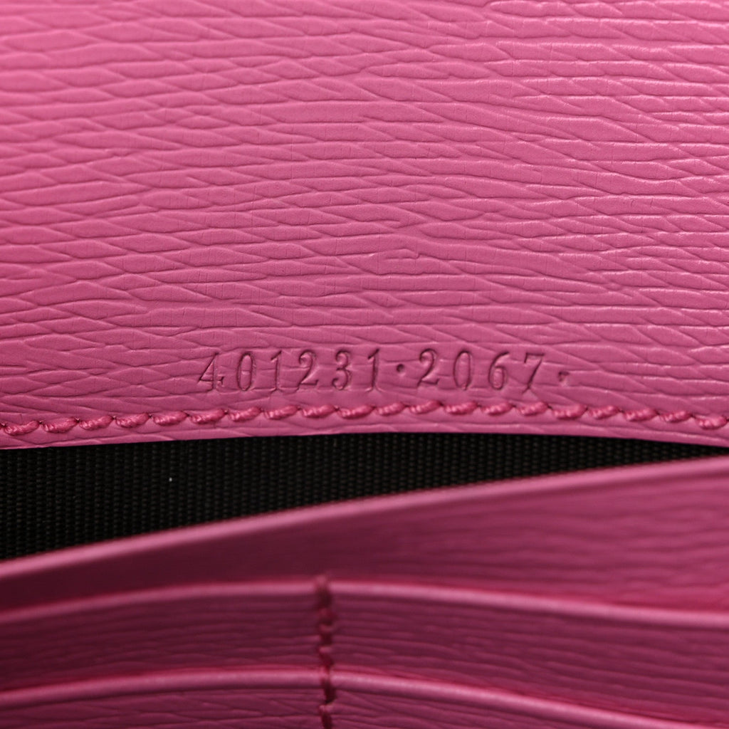 Calfskin Floral Print Mini Dionysus Chain Wallet Ivory Pink