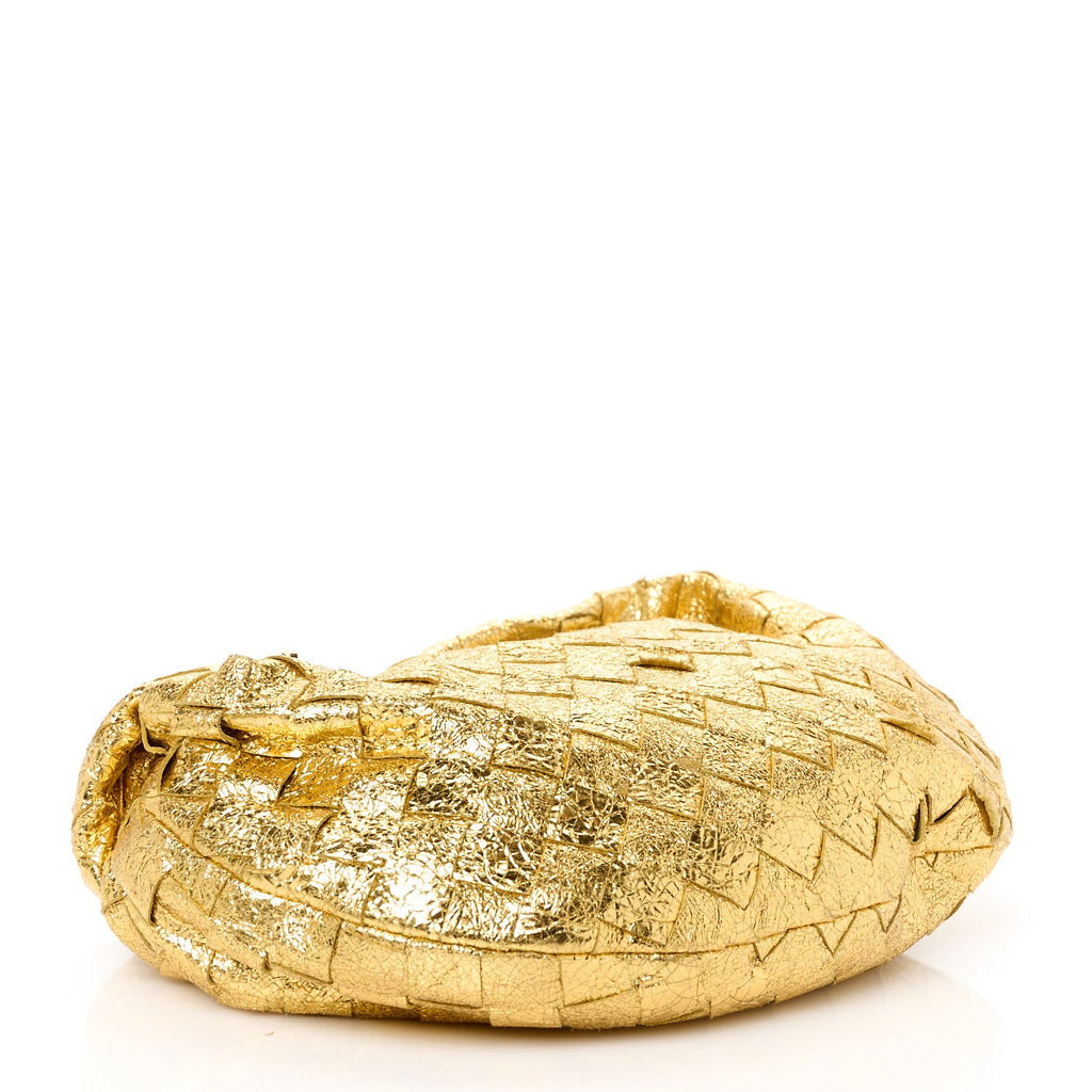 Metallic Nappa Intrecciato Mini Jodie Gold