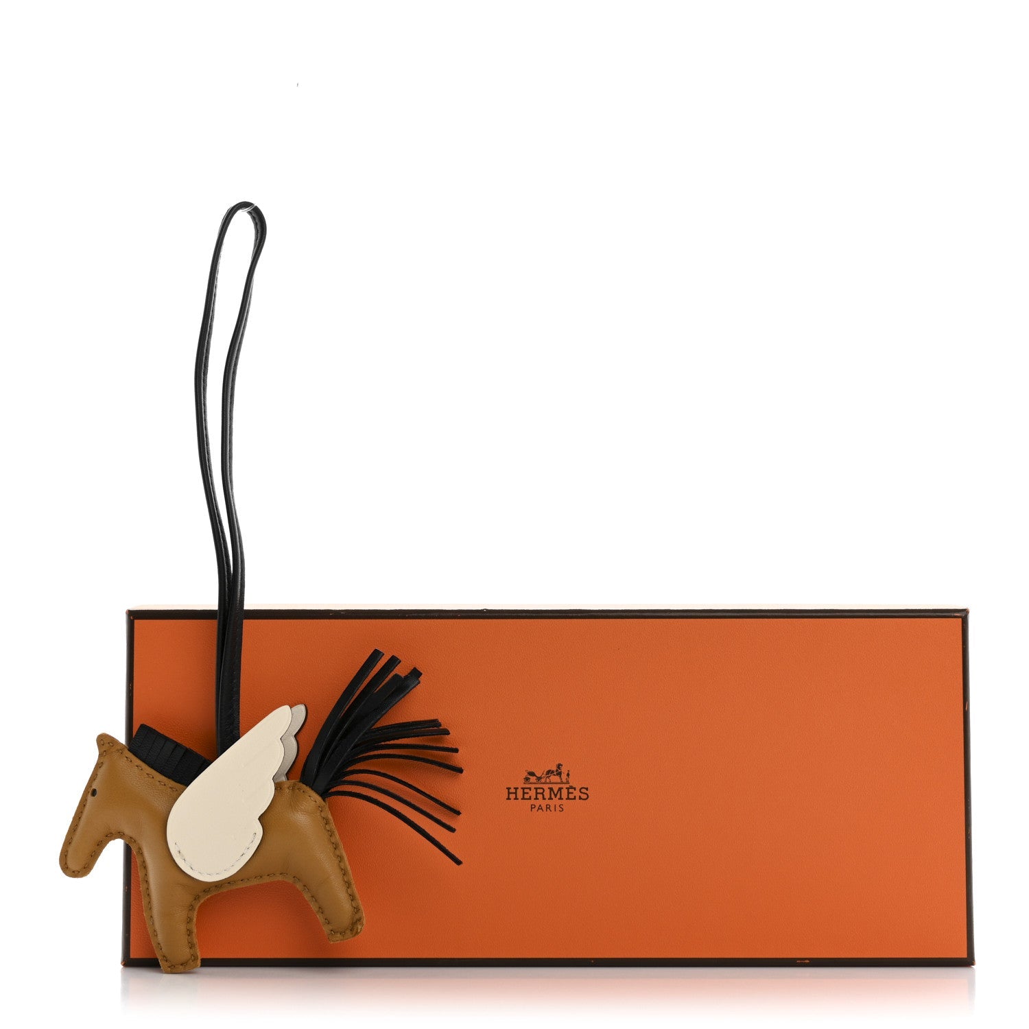 Milo Lambskin Grigri Rodeo Pegase Horse Bag Charm PM Sesame Black Nata