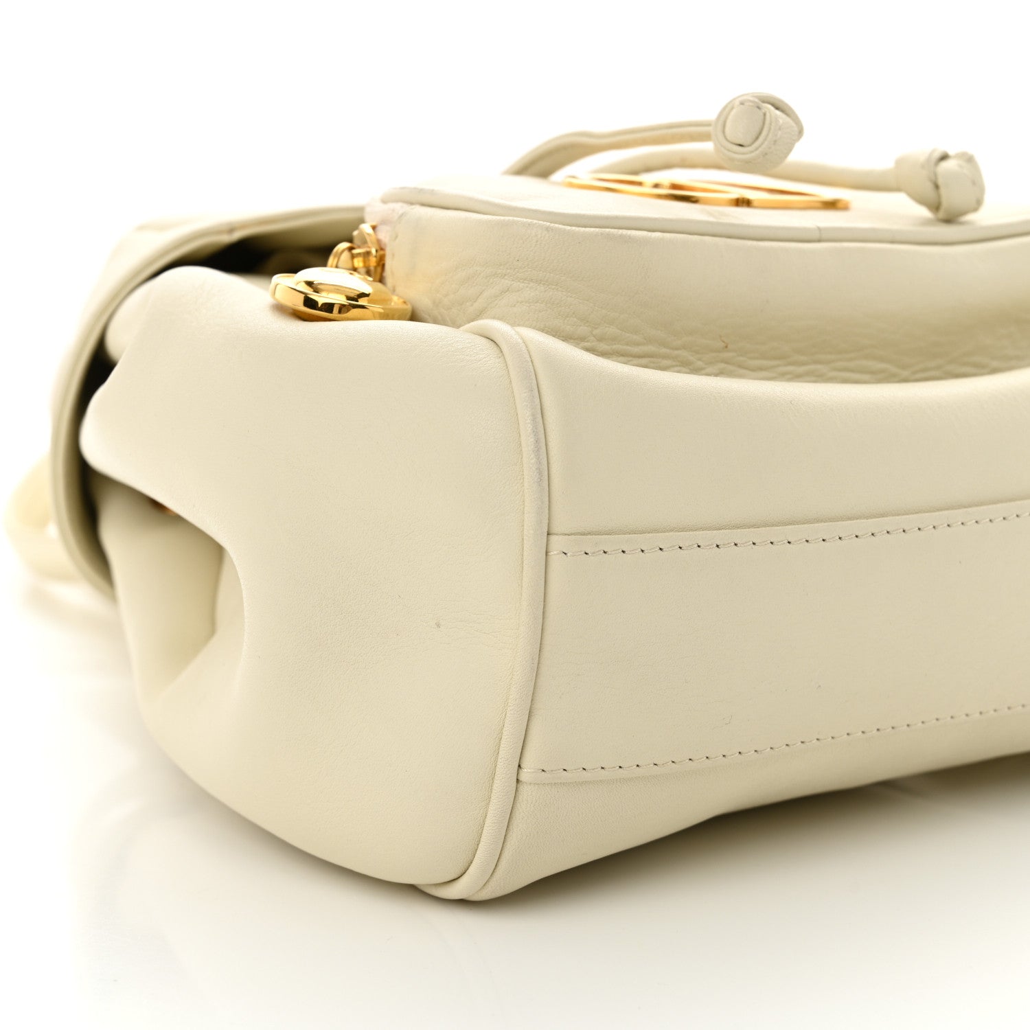 Calfskin Logo Mini Backpack White