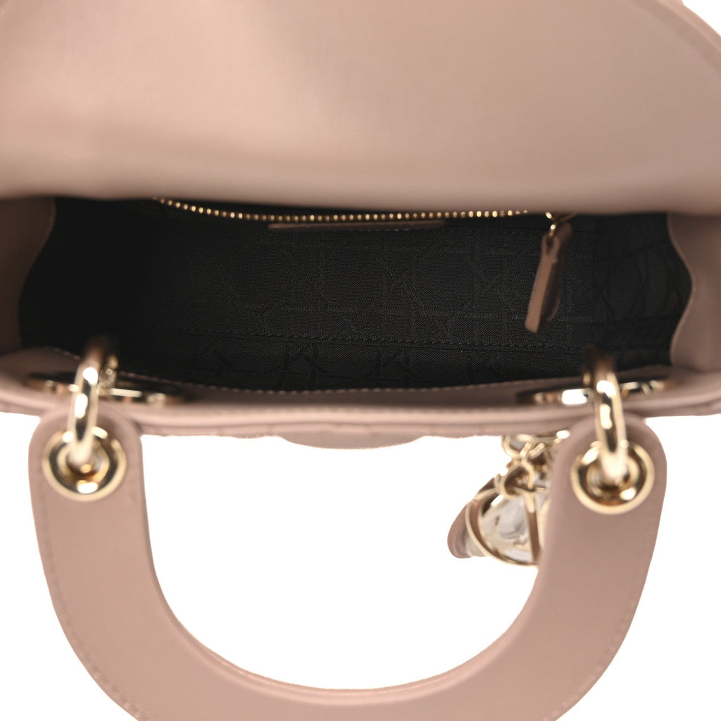 Lambskin Cannage Mini Lady Dior Fard