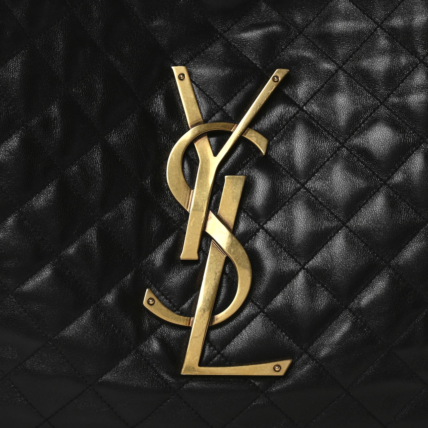 Lambskin Quilted Maxi Icare Shopping Tote Black