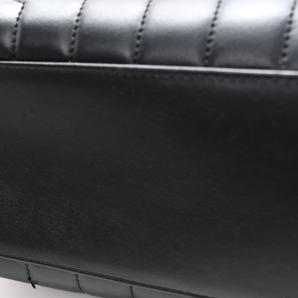 Calfskin Y Quilted Monogram Medium Loulou Chain Satchel Black