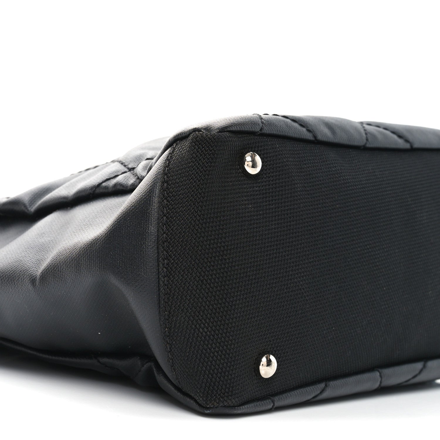 Coated Canvas Quilted Small Paris Biarritz Tote Black