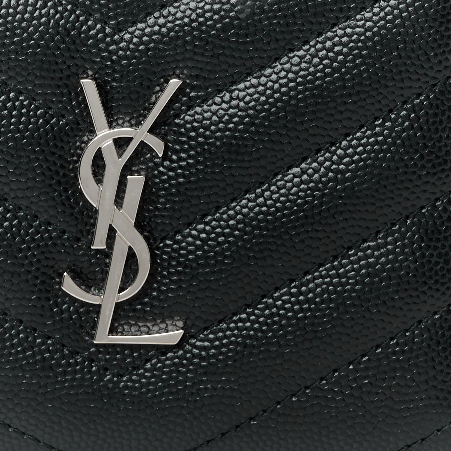 Grain De Poudre Matelasse Chevron Monogram Zipped Card Case Black