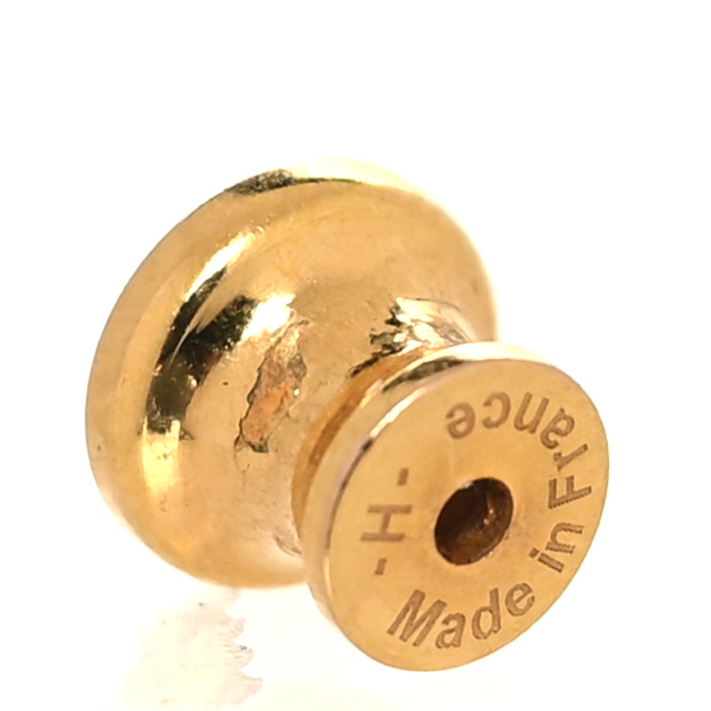 Gold Lacquered Mini Pop H Earrings White