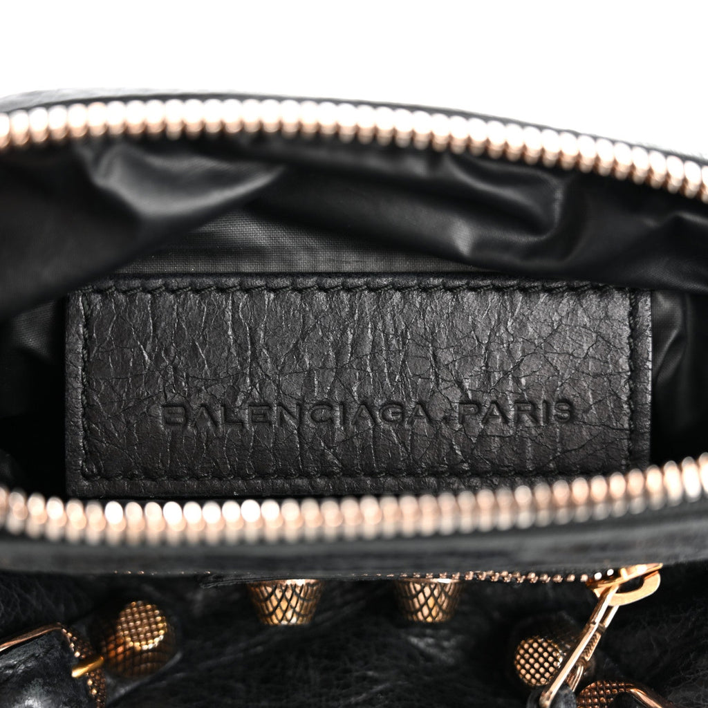 Agneau Giant 12 Rose Gold Hardware Pencil Case Black