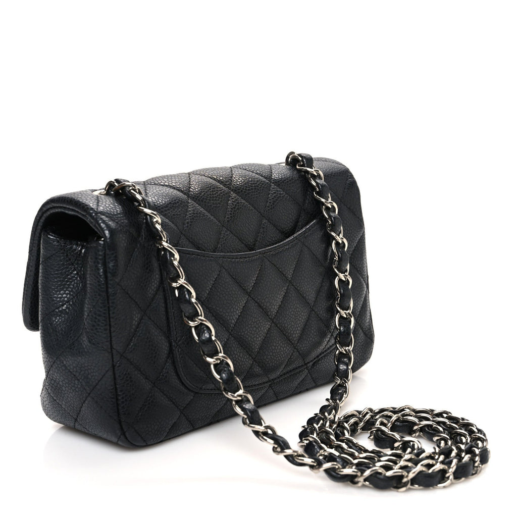 Caviar Quilted Mini Rectangular Flap Black