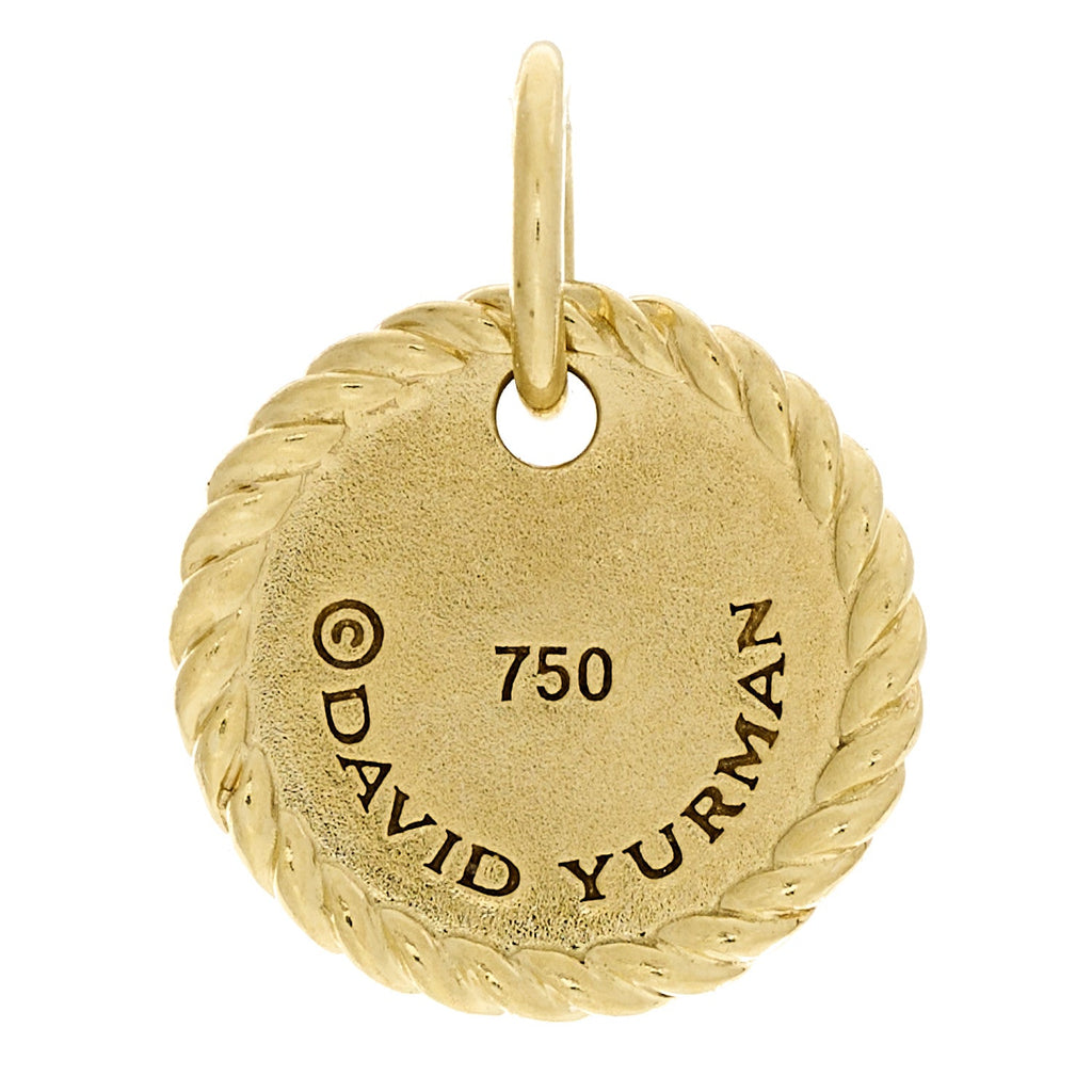 18K Yellow Gold Diamond Initial R Charm Pendant