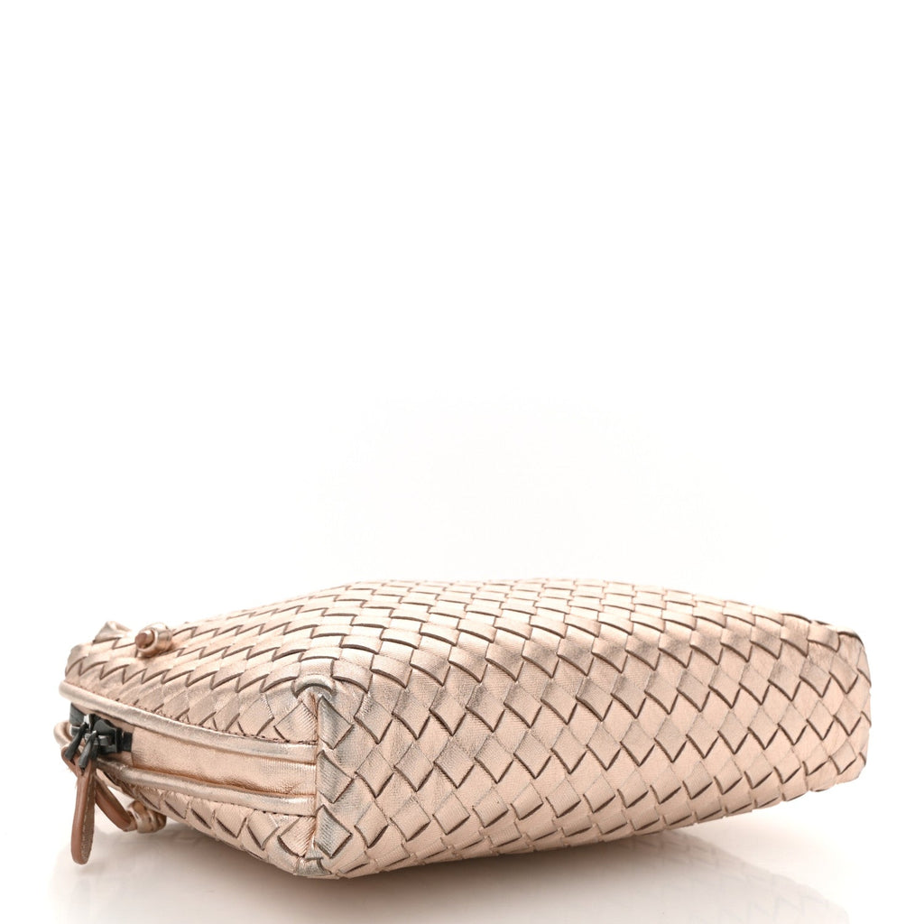 Metallic Grosgrain Intrecciato Nodini Crossbody Messenger Copper