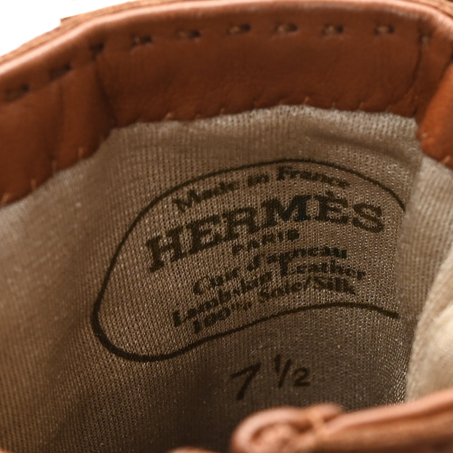 Lambskin Collier De Chien Gloves 7.5 Brown