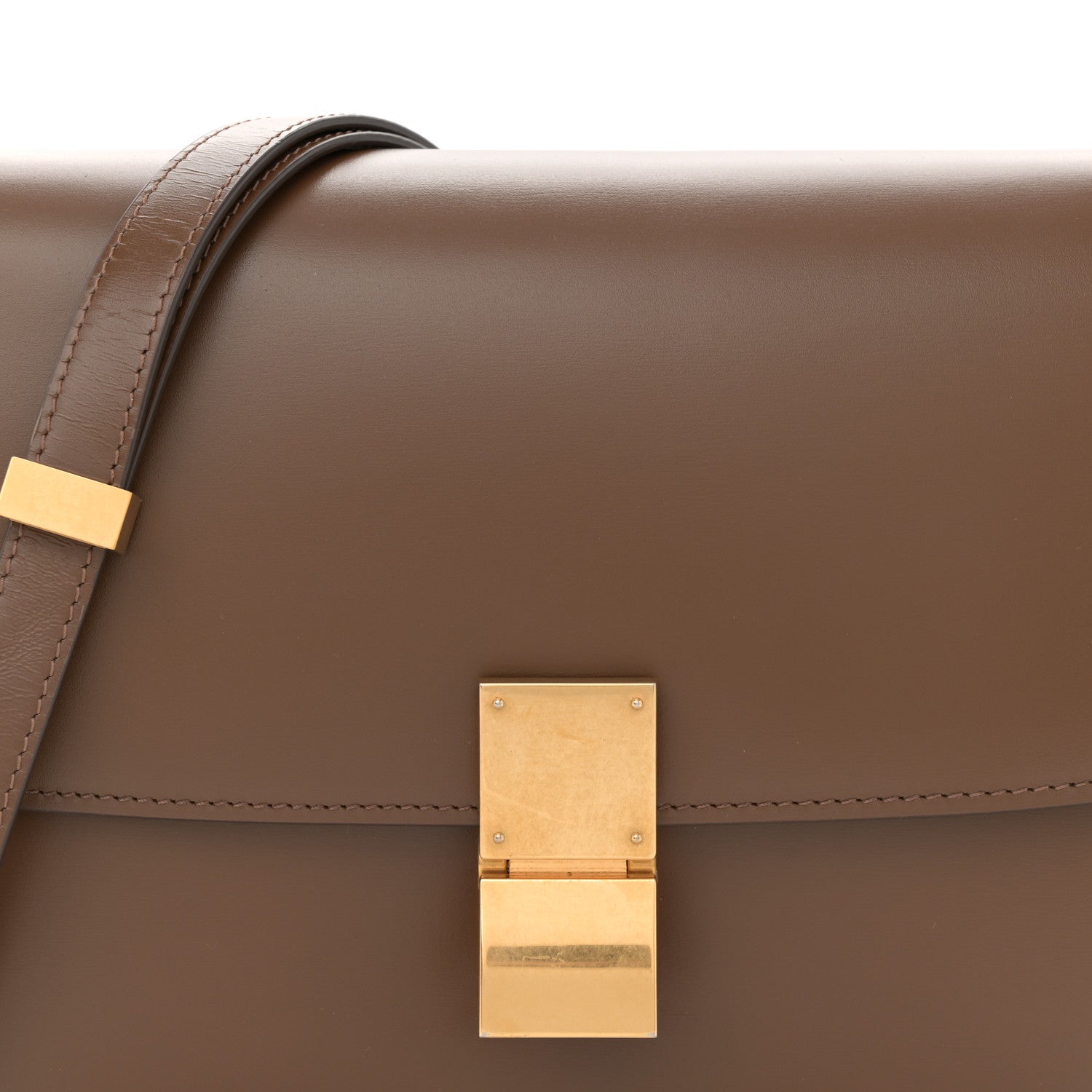 Box Calfskin Medium Classic Box Flap Bag Taupe