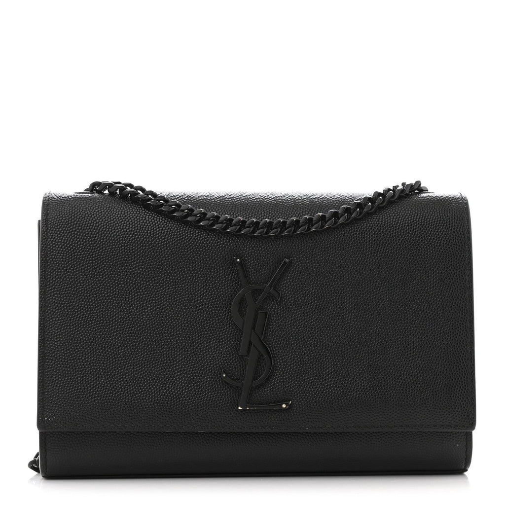 Grain De Poudre Medium Classic Monogram Monochrome Kate Satchel Black