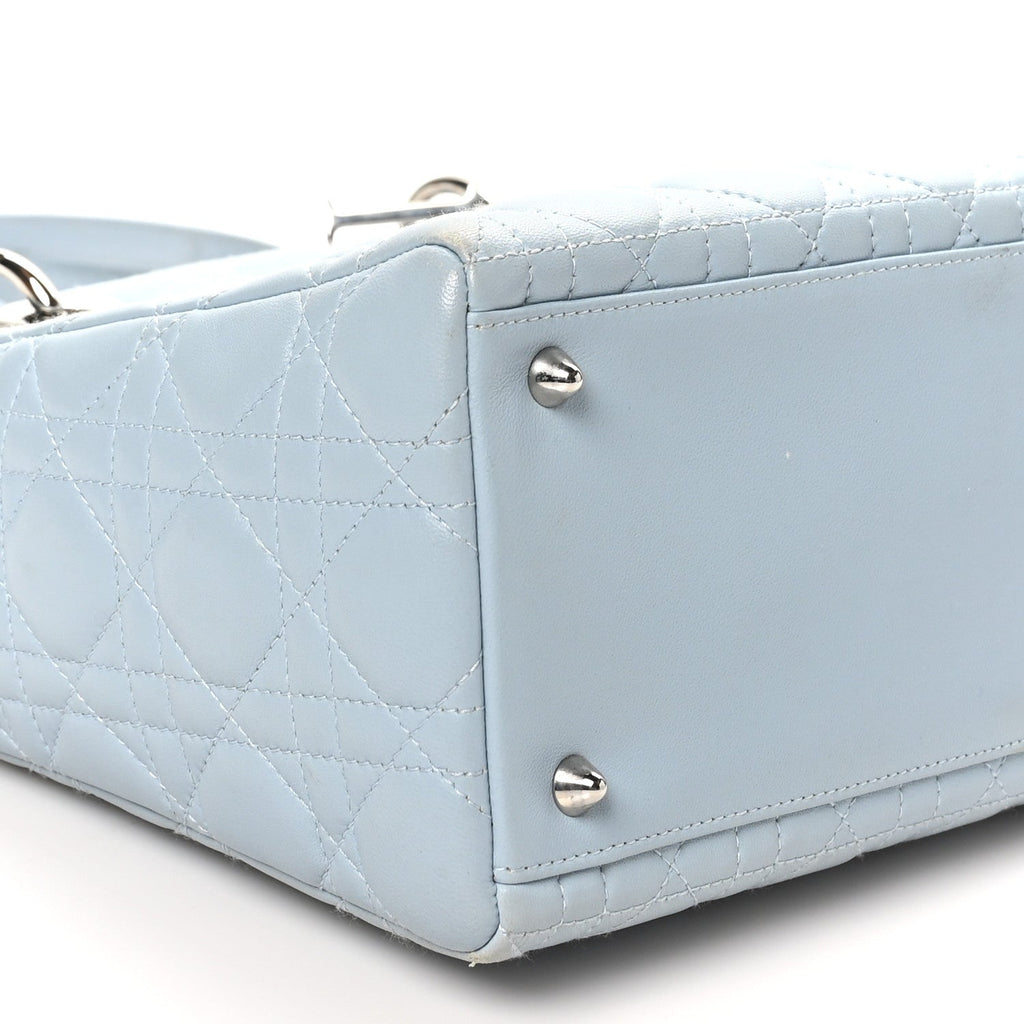 Lambskin Cannage Medium Lady Dior Light Blue