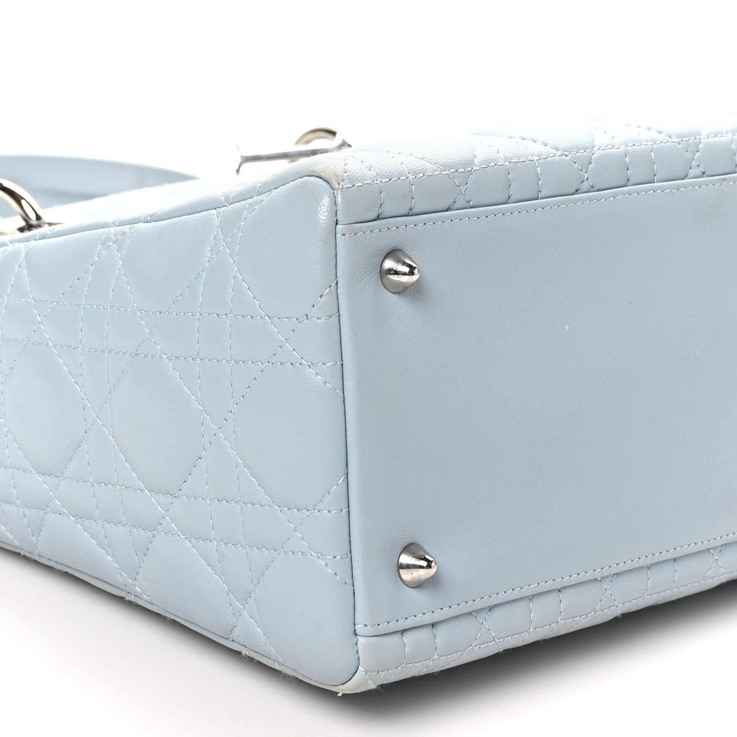 Lambskin Cannage Medium Lady Dior Light Blue