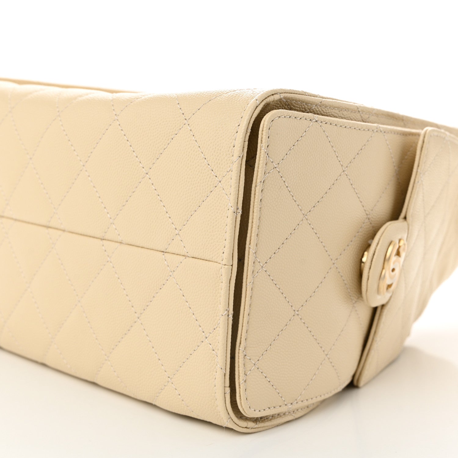 Caviar Quilted Small Chanel 25 Handbag Light Beige