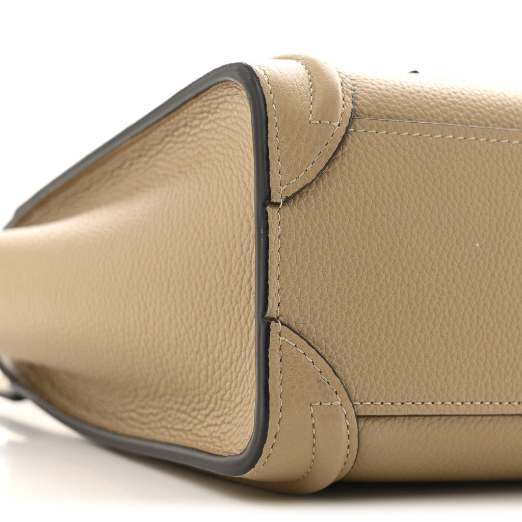 Drummed Calfskin Nano Luggage Dune