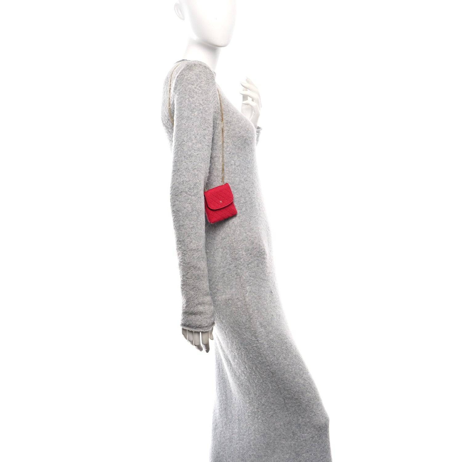 Jersey Quilted Micro Flap Bag Red