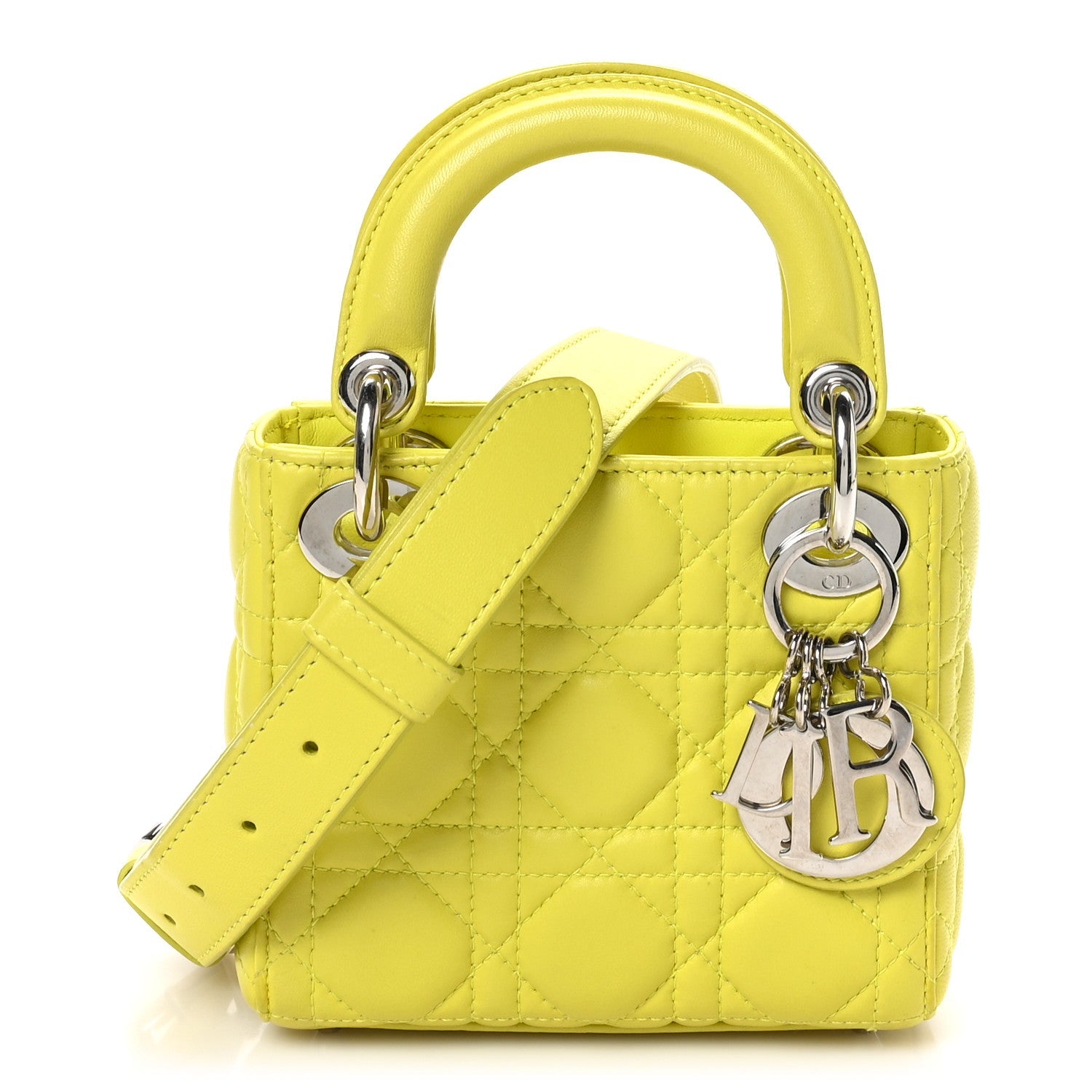 Lambskin Cannage Nano Lady Dior Acid